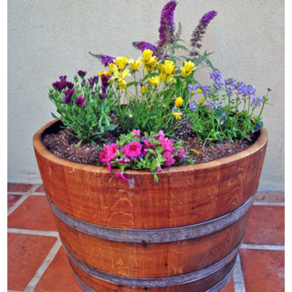 MGP Wood Barrel Planter & Reviews Wayfair